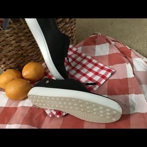 Ecco slip-ons with front zipper  Leather interior